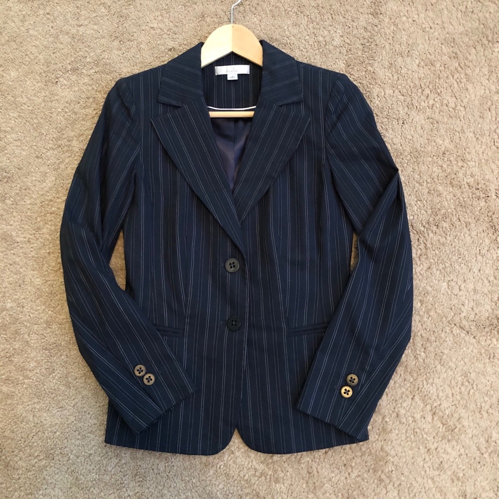 Navy Pin Striped Blazer